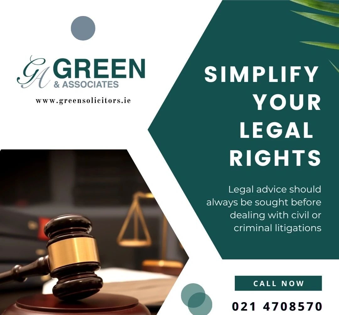 Legal advice promotion with gavel and contact.