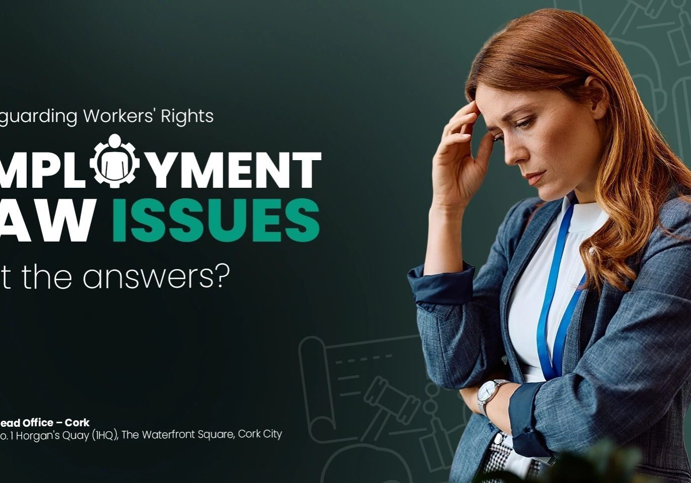 Woman thinking about employment law issues.