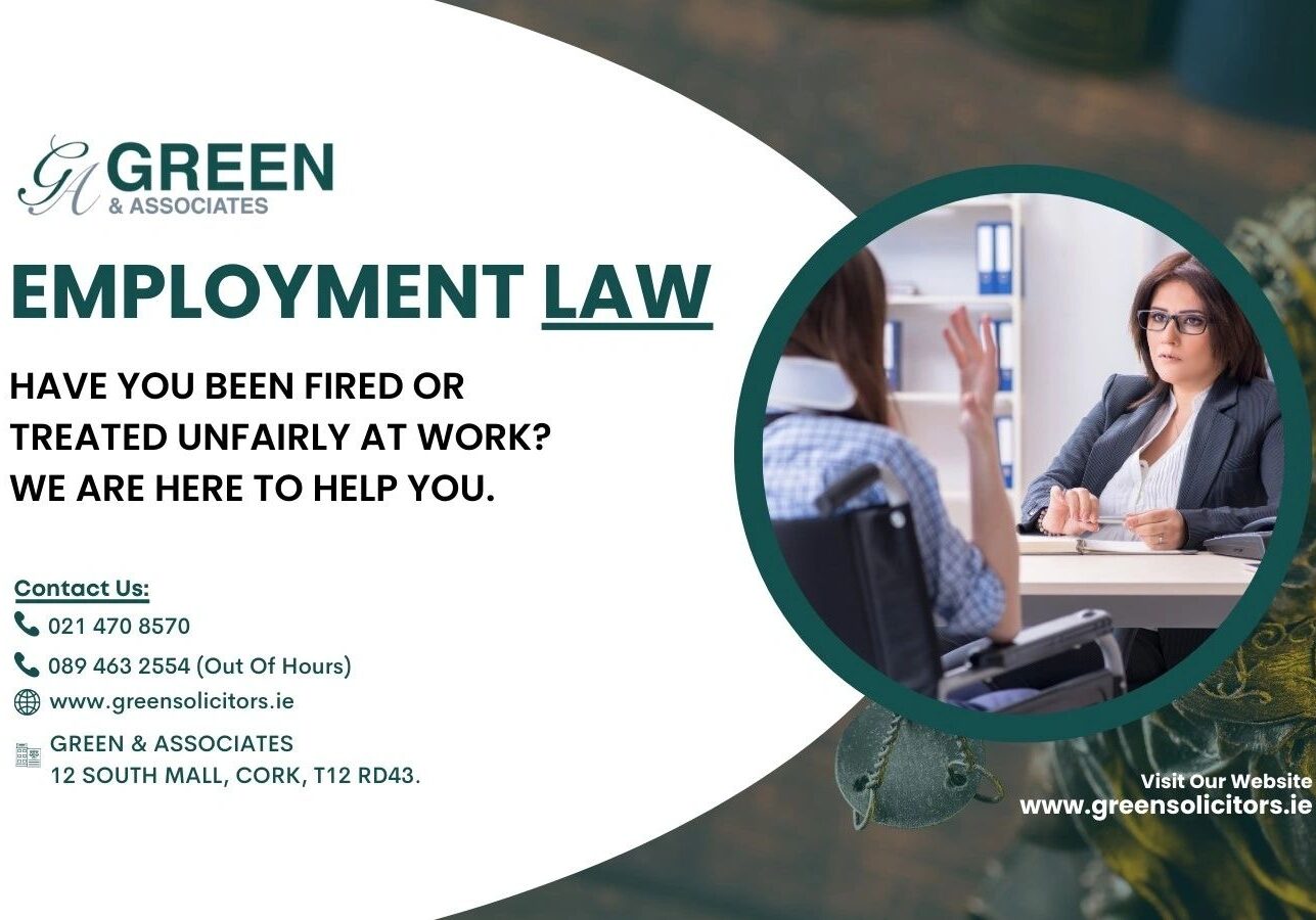 Legal firm employment law services advertisement.