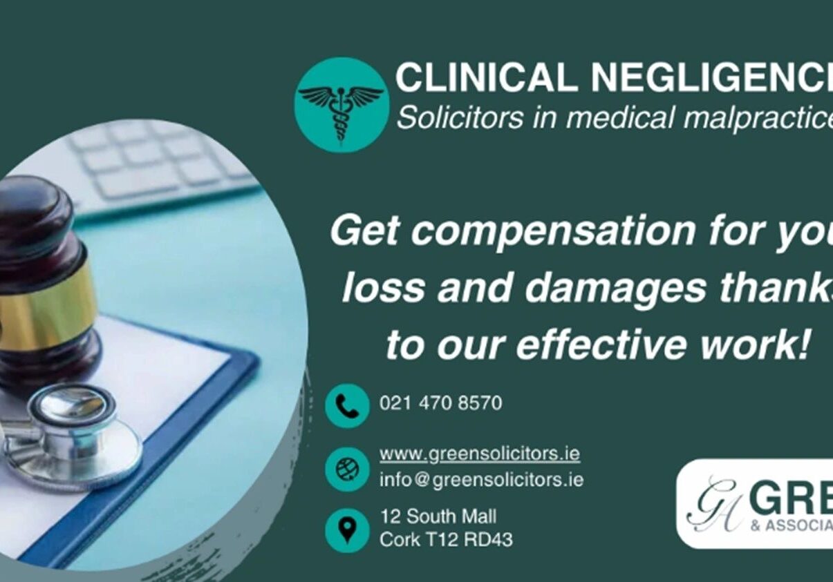 Legal services advertisement for clinical negligence.