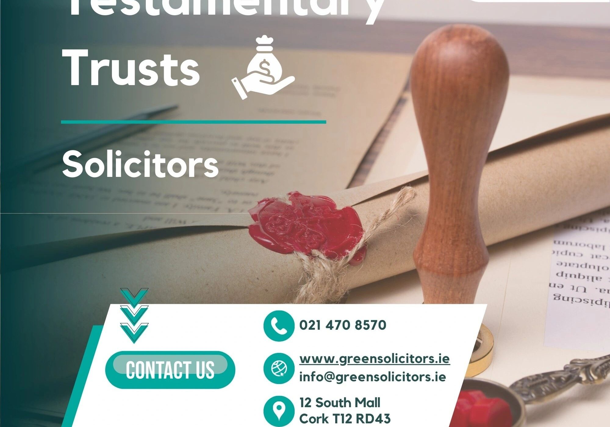 Testamentary trusts solicitors contact information brochure.