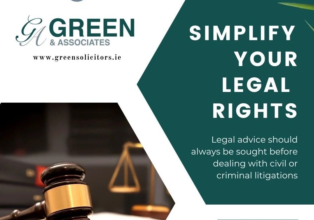 Legal advice promotion with gavel and contact.