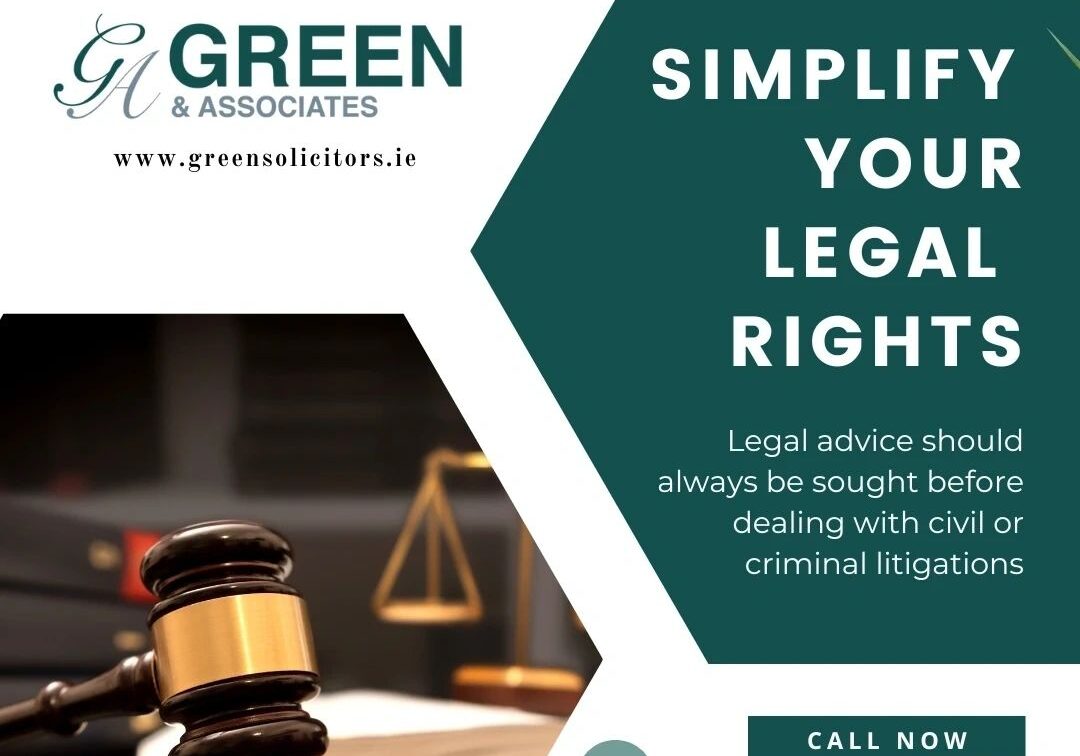Legal advice promotion with gavel and contact.